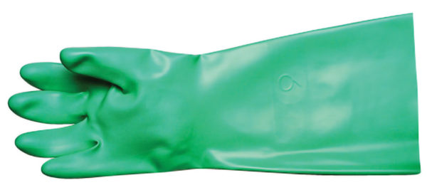 13" GREEN FLOCK LINED NITRILE GLOVE - SMALL, 12pairs/package - S4172